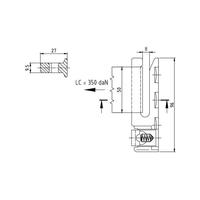 Hakenfitting f�r Airlineschienen, LC 350 daN