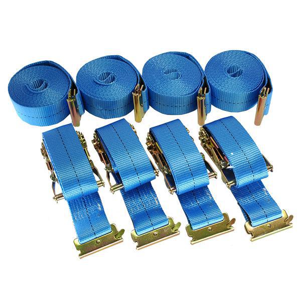 kuriershop.de - Spanngurt / Zurrgurt, LC 750/1500 daN, 5 m, 50 mm, 2-teilig, Beschlag f. Kombi-Zurrschiene - 4er Set