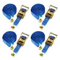 Spanngurt / Zurrgurt, LC 750/1500 daN, 6 m, 35 mm, 2-teilig, Flachhaken m. Sicherungsstift - 4 Stück Spanngurt / Zurrgurt, LC 750/1500 daN, 6 m, 35 mm, 2-teilig, Flachhaken m. Sicherungsstift - 4 Stück