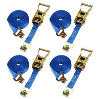 Spanngurt / Zurrgurt, LC 500/1000 daN, 6 m, 25 mm, 2-teilig, Flachhaken m. Sicherungsstift, 4er Set Spanngurt / Zurrgurt, LC 500/1000 daN, 6 m, 25 mm, 2-teilig, Flachhaken m. Sicherungsstift, 4er Set