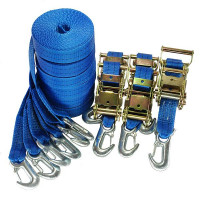 Spanngurt / Zurrgurt, LC 1000/2000 daN, 6 m, 50 mm, 2-teilig, Karabinerhaken, 6er Set Spanngurt / Zurrgurt, LC 1000/2000 daN, 6 m, 50 mm, 2-teilig, Karabinerhaken, 6er Set