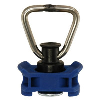 Endbeschlag für Airlineschienen, Halterung blau, LC 500 daN Endbeschlag für Airlineschienen, Halterung blau, LC 500 daN