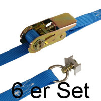 Spanngurt / Zurrgurt, LC 400/800 daN, 2 m, 25 mm, 2-teilig, Endbeschlag m. Ring, 6 Stück Spanngurt / Zurrgurt, LC 400/800 daN, 2 m, 25 mm, 2-teilig, Endbeschlag m. Ring, 6 Stück