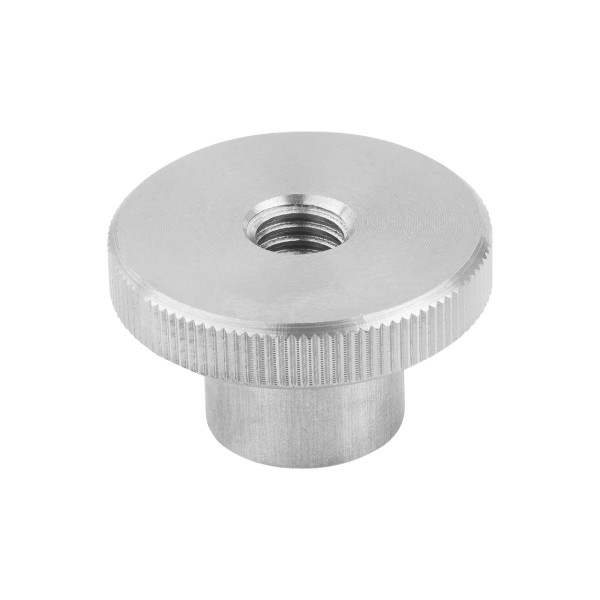 Rändelmutter M8 Edelstahl, blank, hoch, DIN 466, Ø 30 mm, Rändelgriff