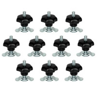 Schraubfitting mit kleinem Sterngriff Ø 40 mm für Airlineschienen, 0-29 mm, M8 - 10er Set Schraubfitting mit kleinem Sterngriff Ø 40 mm für Airlineschienen, 0-29 mm, M8 - 10er Set