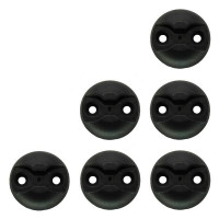 Zurrplatte, Aluminium, rund, 1 Haltepunkt, schwarz eloxiert, 6er Set Zurrplatte, Aluminium, rund, 1 Haltepunkt, schwarz eloxiert, 6er Set