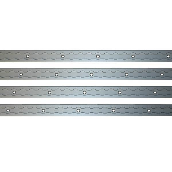 Airlineschiene, Vierkantprofil, eloxiert, Länge 1 m, vorgebohrt, 4er Set