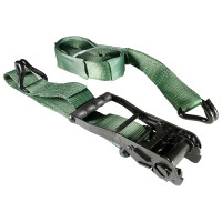 Spanngurt / Zurrgurt, LC 2500/5000 daN, 8 m, 50 mm, 2-teilig, olivgrün, mit Doppelspitzhaken Spanngurt / Zurrgurt, LC 2500/5000 daN, 8 m, 50 mm, 2-teilig, olivgrün, mit Doppelspitzhaken