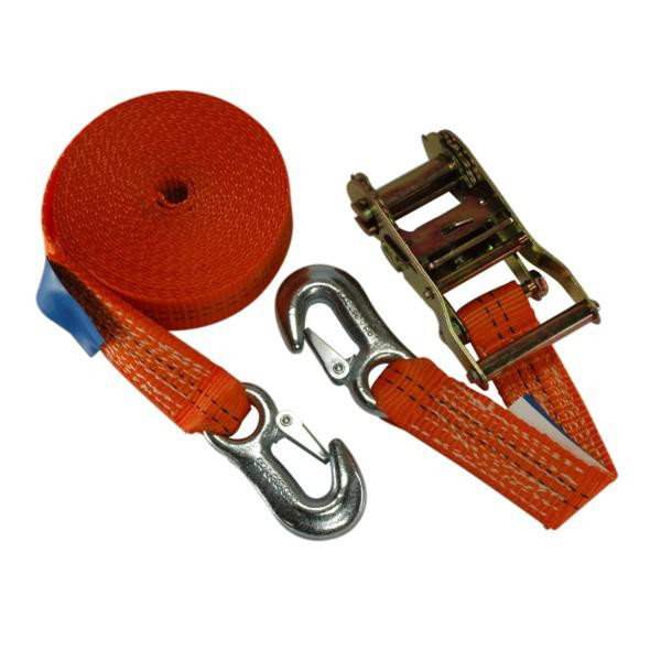 Spanngurt / Zurrgurt, LC 1000/2000 daN, 6 m, 35 mm, 2-teilig, Karabinerhaken, orange