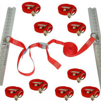 Spanngurt / Zurrgurt, LC 300 daN, 5m, 25mm, Klemmschloss, Endbeschlag mit Ring, 10er Set Spanngurt / Zurrgurt, LC 300 daN, 5m, 25mm, Klemmschloss, Endbeschlag mit Ring, 10er Set