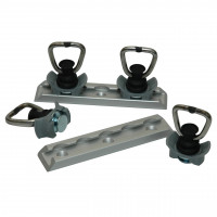Zurrpunkt-Set VIII Airlineschienensystem 6-teilig, mit 5er Zurrplatte Zurrpunkt-Set VIII Airlineschienensystem 6-teilig, mit 5er Zurrplatte