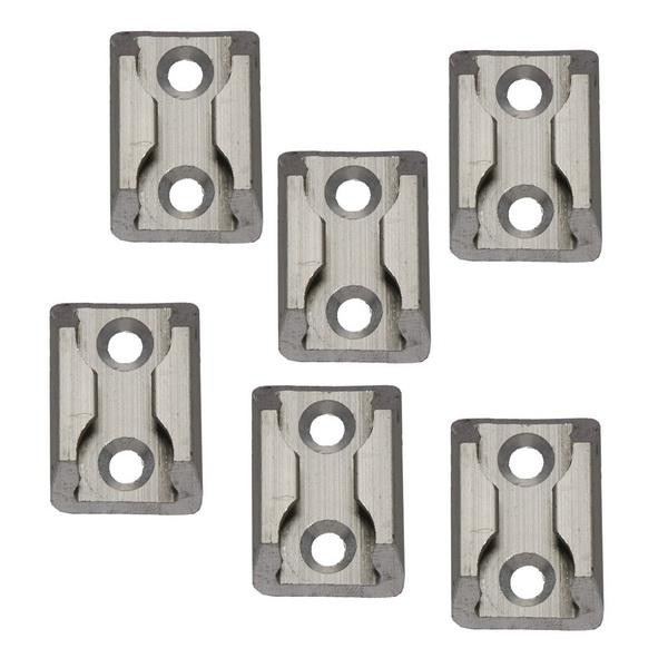 Zurrplatte, Aluminium, eckig, 1 Haltepunkt, 6er Set