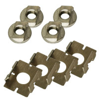 Zurrschienenmutter M8 + Clipsblech, Edelstahl, Schraubfitting f. Airlineschienen - 4 Stück Zurrschienenmutter M8 + Clipsblech, Edelstahl, Schraubfitting f. Airlineschienen - 4 Stück