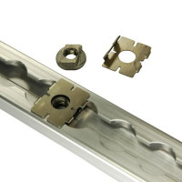 Zurrschienenmutter M8 + Clipsblech, Edelstahl, Schraubfitting f. Airlineschienen Zurrschienenmutter M8 + Clipsblech, Edelstahl, Schraubfitting f. Airlineschienen