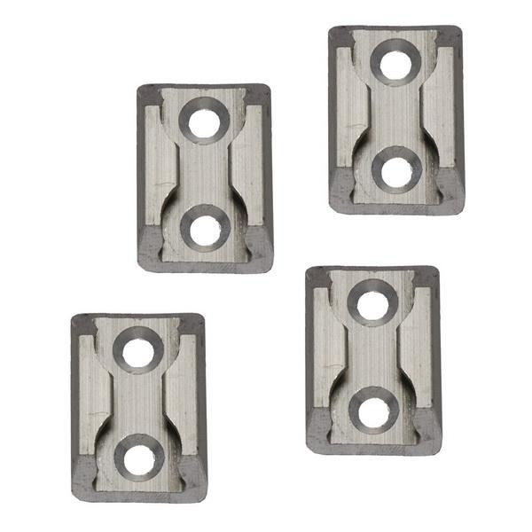 Zurrplatte, Aluminium, eckig, 1 Haltepunkt, 4er Set