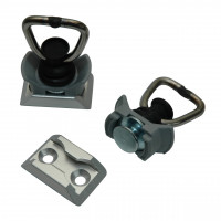 Zurrpunkt-Set VII Airlineschienensystem 4-teilig, Endbeschlag grau & eckiger Zurrplatte Zurrpunkt-Set VII Airlineschienensystem 4-teilig, Endbeschlag grau & eckiger Zurrplatte