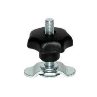 Schraubfitting mit kleinem Sterngriff Ø 40 mm für Airlineschienen, 0-29 mm, M8 Schraubfitting mit kleinem Sterngriff Ø 40 mm für Airlineschienen, 0-29 mm, M8