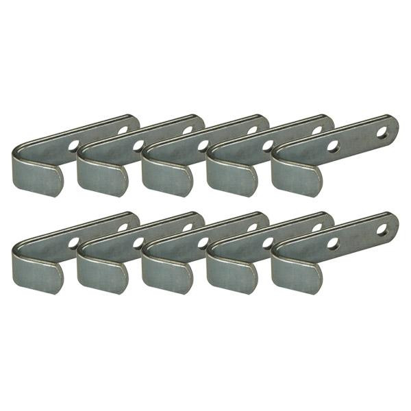 Planenhaken / Flachhaken zum Anschrauben oder Nieten, 55 x 13 mm, Stahl verzinkt - 10 Stück
