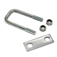 Zurrbügel, U-Bügel, mit Platte und M12 Muttern, verzinkt, LC 800 daN, 4er Set Zurrbügel, U-Bügel, mit Platte und M12 Muttern, verzinkt, LC 800 daN, 4er Set