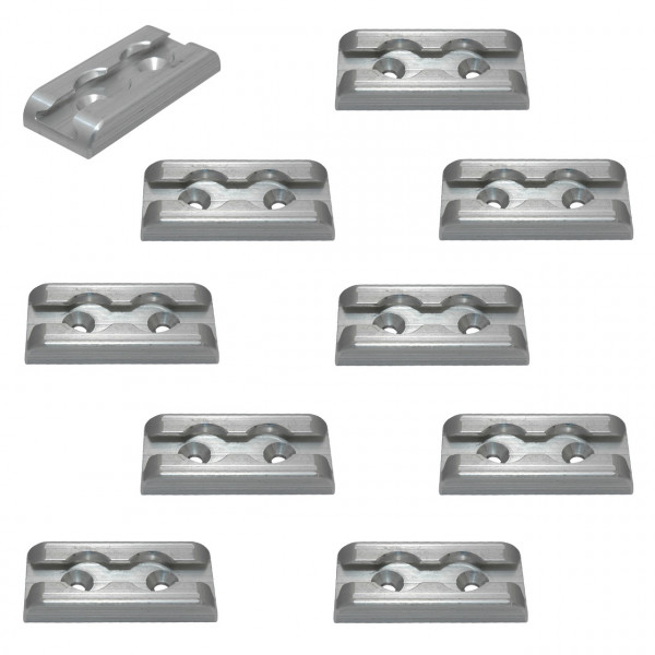 Zurrplatte Airlineschiene eckig, 2 Haltepunkte, Alu, 400 daN - 10er Set