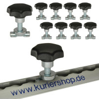 Schraubfitting M10 mit Sterngriff für Airlineschienen, 7-14 mm, 10er Set Schraubfitting M10 mit Sterngriff für Airlineschienen, 7-14 mm, 10er Set