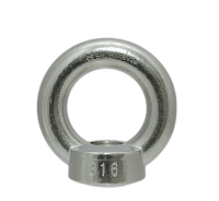 Ringmutter, M6, Edelstahl V4A AISI 316, WLL 90 kg, ähnlich DIN 582 Ringmutter, M6, Edelstahl V4A AISI 316, WLL 90 kg, ähnlich DIN 582