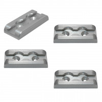Zurrplatte Airlineschiene eckig, 2 Haltepunkte, Alu, 400 daN - 4er Set Zurrplatte Airlineschiene eckig, 2 Haltepunkte, Alu, 400 daN - 4er Set