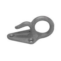 Planenhaken mit Öse zum Anschrauben, Haken unten, feuerverzinkt Planenhaken mit Öse zum Anschrauben, Haken unten, feuerverzinkt