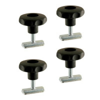 Schraubfitting mit Sterngriff, verschiebbar, für Airlineschiene, KERL M8 x 24 S slide - 4er Set Schraubfitting mit Sterngriff, verschiebbar, für Airlineschiene, KERL M8 x 24 S slide - 4er Set