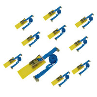 Spanngurt / Zurrgurt, LC 1000/2000 daN, 2 m, 35 mm, 2-teilig, Doppelendbeschlag + Schutz - 10er Set Spanngurt / Zurrgurt, LC 1000/2000 daN, 2 m, 35 mm, 2-teilig, Doppelendbeschlag + Schutz - 10er Set