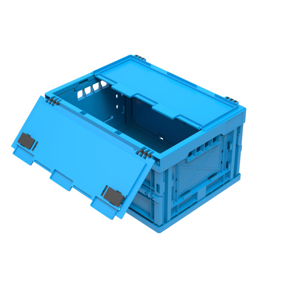 Faltbox mit Deckel blau 400 x 300 x 230 mm Klappbox