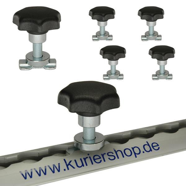 Schraubfitting M10 mit Sterngriff für Airlineschienen, 7-14 mm, 6er Set