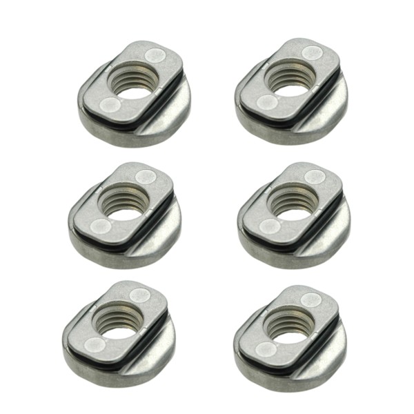 Zurrschienenmutter M8 OHNE Clipsblech, Edelstahl, Schraubfitting f. Airlineschienen 6er-Set