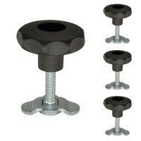 Schraubfitting mit Sterngriff für Airlineschienen, Ø 50 mm, 0-29 mm, M8, 4er Set Schraubfitting mit Sterngriff für Airlineschienen, Ø 50 mm, 0-29 mm, M8, 4er Set