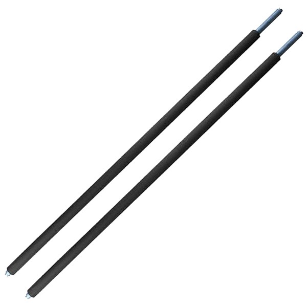 Rundsperrbalken, Alu, verstellbar 2,0-2,4 m, Kombizapfen 19/24 u. Schlitz 9 mm, Gummi - 2er Set