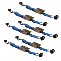 Spanngurt / Zurrgurt, LC 250/500 daN, 1,1 m, 25 mm, Ratsche, Airline-Beschlag Kunststoff - 6er Set Spanngurt / Zurrgurt, LC 250/500 daN, 1,1 m, 25 mm, Ratsche, Airline-Beschlag Kunststoff - 6er Set