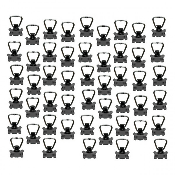 Endbeschlag für Airlineschienen, EDELSTAHL, LC 500 daN, Halterung anthrazit - 50er Set