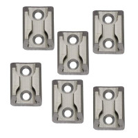 Zurrplatte, Aluminium, eckig, 1 Haltepunkt, 6er Set Zurrplatte, Aluminium, eckig, 1 Haltepunkt, 6er Set