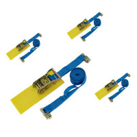 Spanngurt / Zurrgurt, LC 1000/2000 daN, 2 m, 35 mm, 2-teilig, Doppelendbeschlag + Schutz - 4er Set Spanngurt / Zurrgurt, LC 1000/2000 daN, 2 m, 35 mm, 2-teilig, Doppelendbeschlag + Schutz - 4er Set