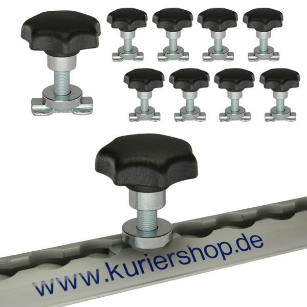 Schraubfitting M10 mit Sterngriff für Airlineschienen, 7-14 mm, 10er Set