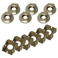 Zurrschienenmutter M8 + Clipsblech, Edelstahl, Schraubfitting f. Airlineschienen - 6 Stück Zurrschienenmutter M8 + Clipsblech, Edelstahl, Schraubfitting f. Airlineschienen - 6 Stück