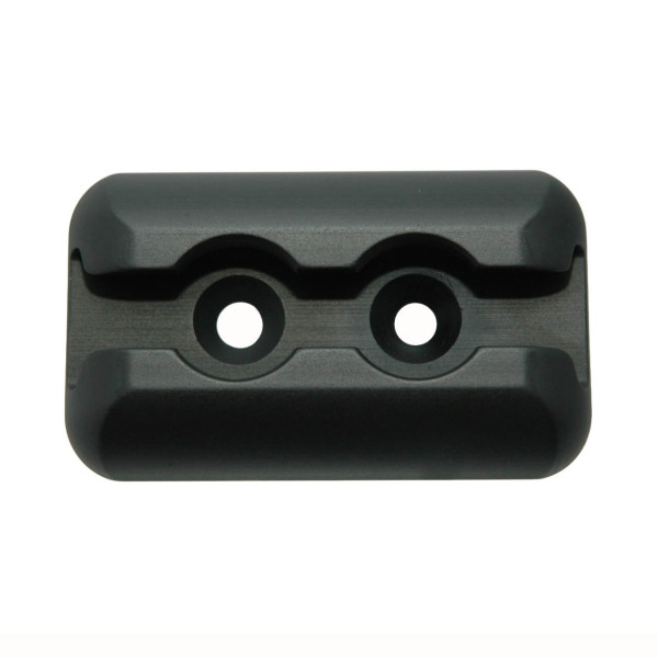 Zurrplatte Airlineschiene, Alu, schwarz eloxiert, 2 Haltepunkte, 800 daN