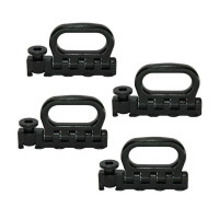 Quattro-Stud-Fitting, klappbar, LC 2500 daN, schwarz, 4 Stück Quattro-Stud-Fitting, klappbar, LC 2500 daN, schwarz, 4 Stück