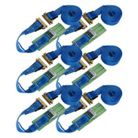 6 x Spanngurt / Zurrgurt, LC 350/700 daN, 5 m, 35 mm, 2-tlg., Klemmschl. Kombi-Zurrschiene, Schutz 6 x Spanngurt / Zurrgurt, LC 350/700 daN, 5 m, 35 mm, 2-tlg., Klemmschl. Kombi-Zurrschiene, Schutz