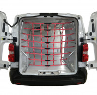 Ladungssicherungsnetz m. Aluminium-Gestänge f. Transporter MB Vito / VW T5/T6 Ladungssicherungsnetz m. Aluminium-Gestänge f. Transporter MB Vito / VW T5/T6
