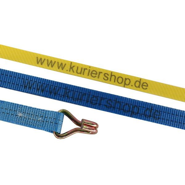 Spanngurt / Zurrgurt 50 mm, 6 m, 2-teilig, Doppelspitzhaken mit individuellen Aufdruck - 25 Stück