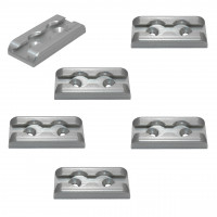 Zurrplatte Airlineschiene eckig, 2 Haltepunkte, Alu, 400 daN - 6er Set Zurrplatte Airlineschiene eckig, 2 Haltepunkte, Alu, 400 daN - 6er Set